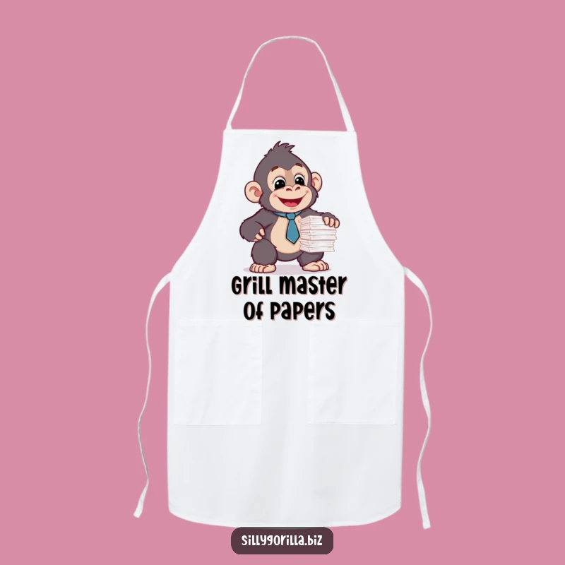 Funny Gorilla Tie Apron: Office Humor Kitchen Wear, Perfect Chef Gift