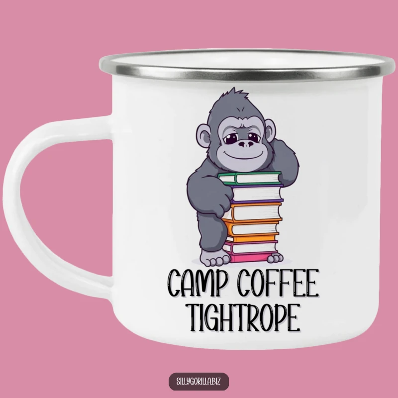 Funny Gorilla Camping Mug: Durable Primate 'Balance' Cup for Outdoor Sips