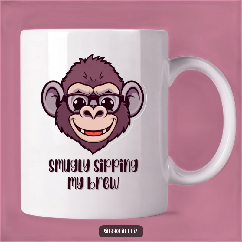 Funny Gorilla Mug: Whimsical Spectacled Ape Gift for Smarty Pants