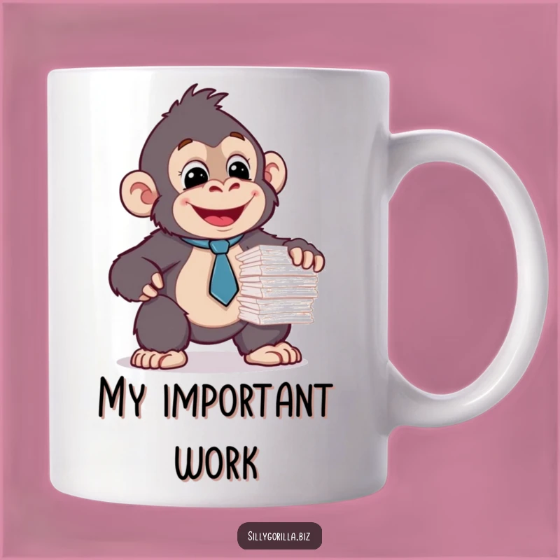 Funny Gorilla Tie Mug: Office Humor, Perfect Gift for Busy Professionals