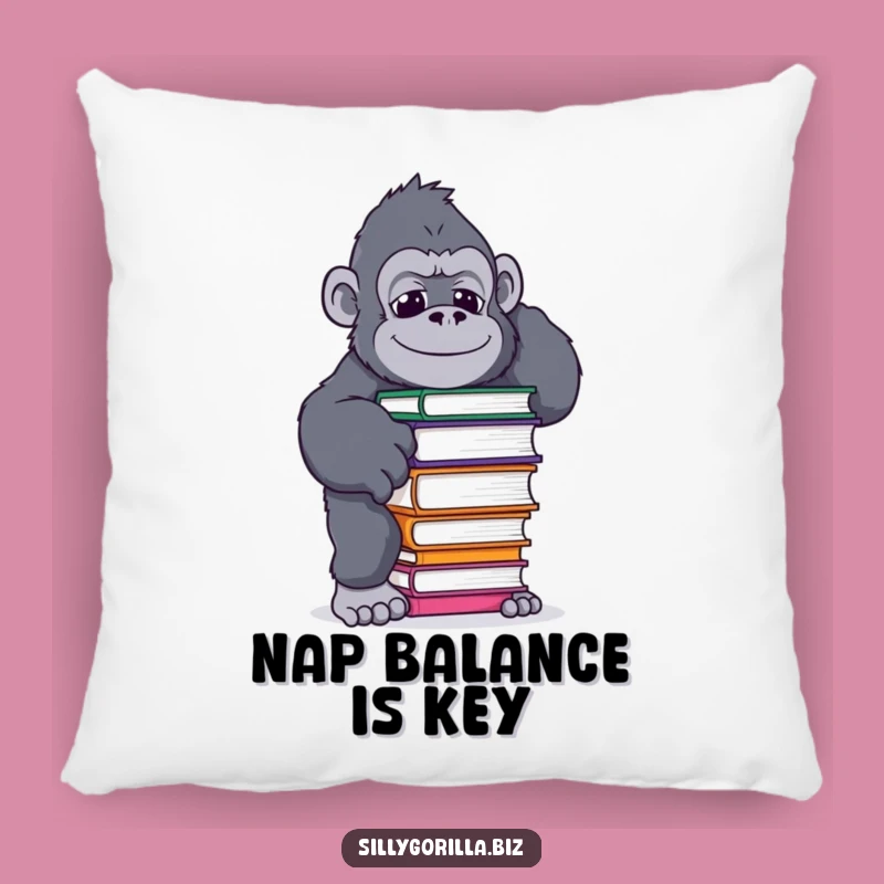 Funny Gorilla Pillow: Comfy 'Balancing Act' Cushion for Cozy Laughs