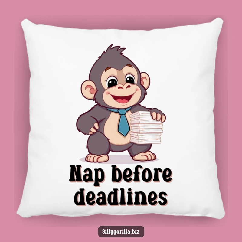 Funny Gorilla Paperwork Pillow: Soft Office Humor, Perfect Cozy Gift