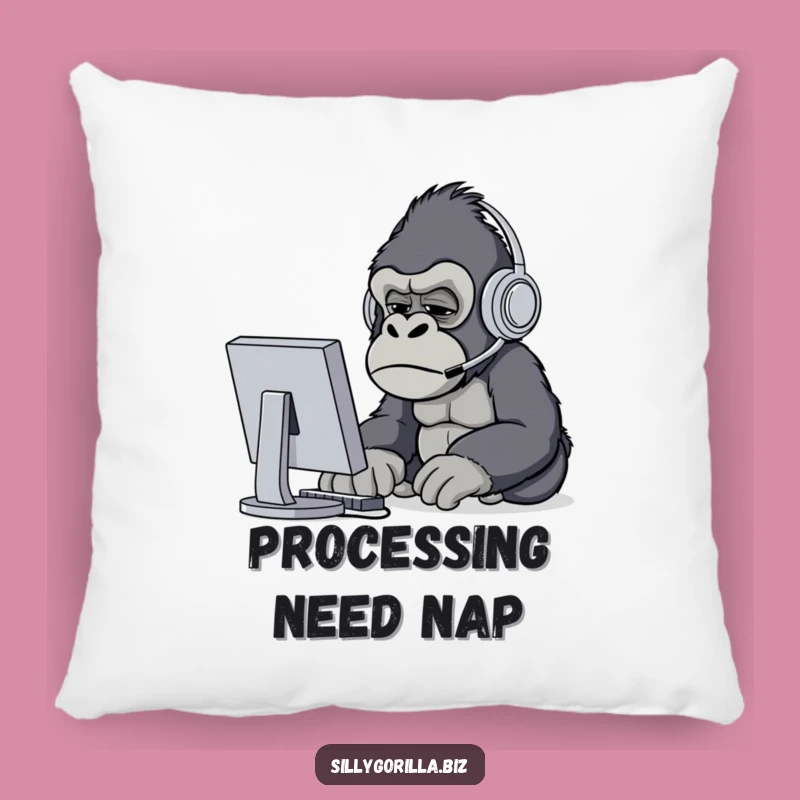 Funny Gorilla Couch Pillow - Confused Ape Desk Buddy, Hilarious Home Decor Gift
