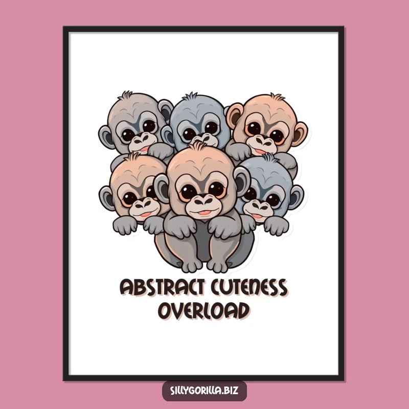 Funny Baby Gorilla Digital Art - Abstract Peeking Primate Printable Gift