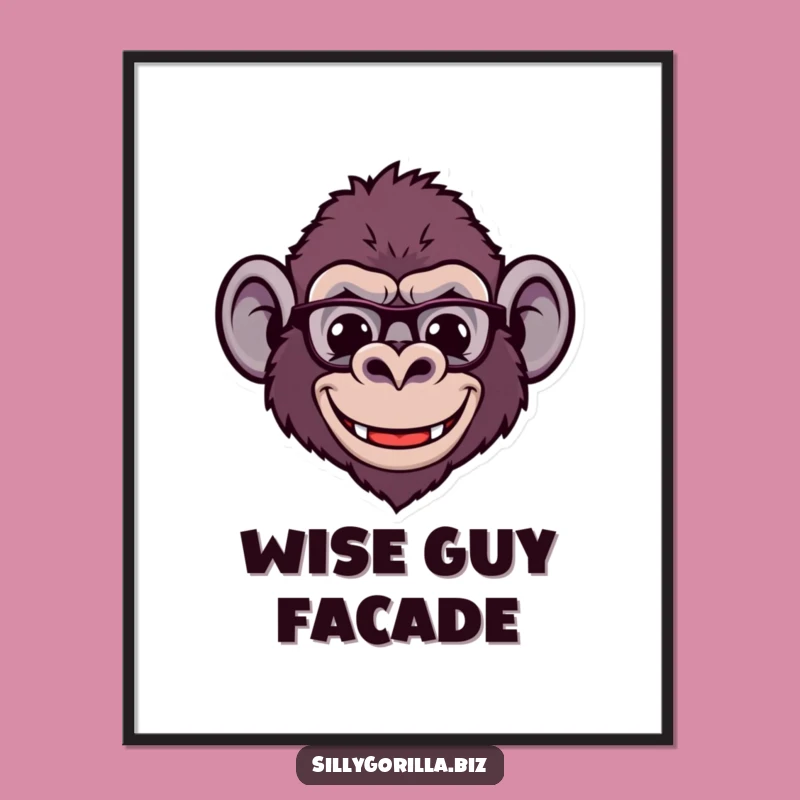 Funny Gorilla Digital Art: Instant Spectacled Ape Humor for Smart Walls