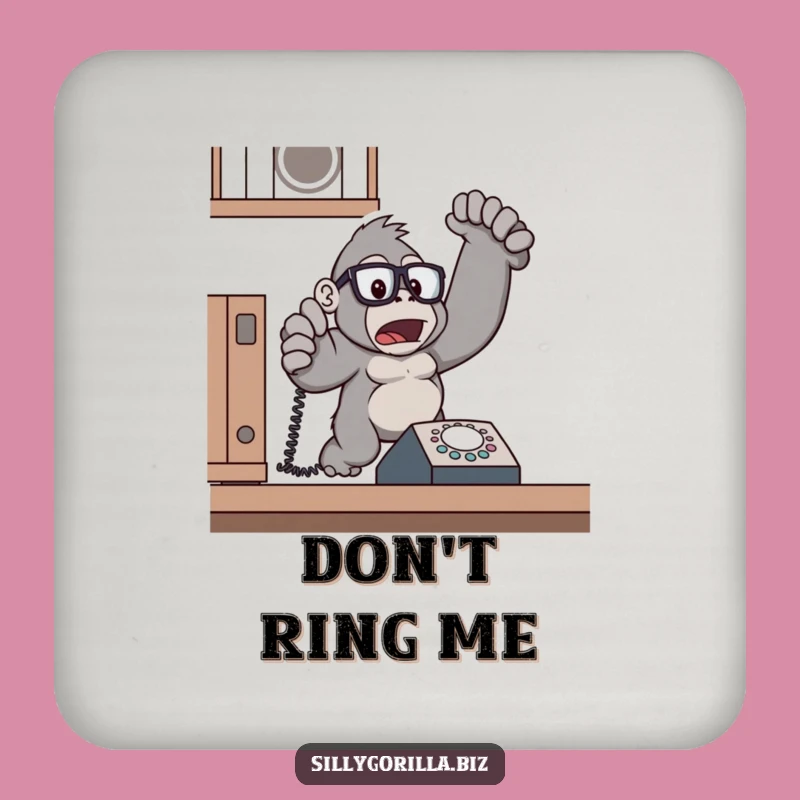 Funny Gorilla Phone Coaster - Surprised Ape, Hilarious Gift Set