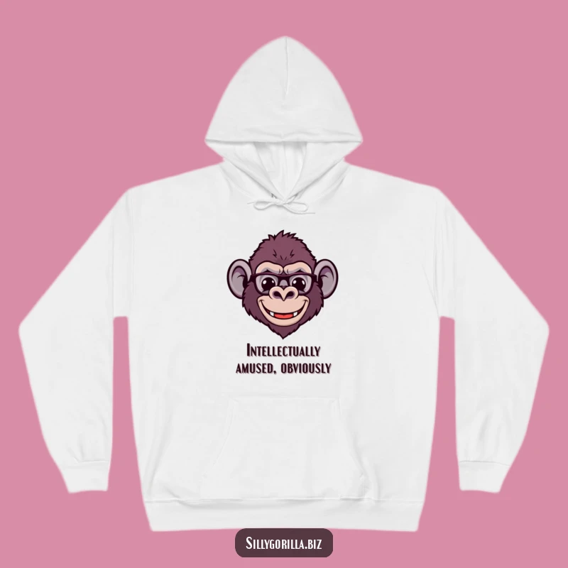 Funny Gorilla Hoodie: Cozy Spectacled Ape Sweatshirt for Witty Comfort