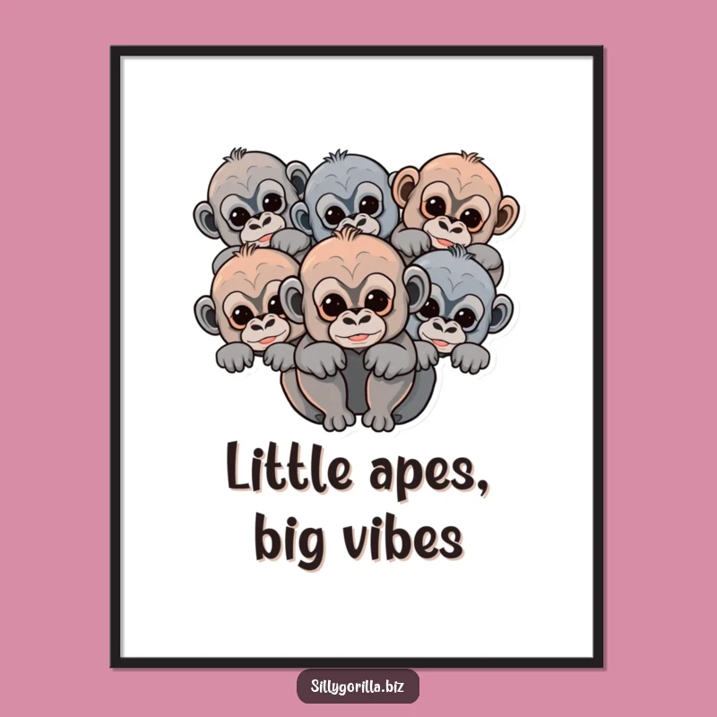 Funny Free Printable Gorilla Baby Wall Art - Abstract Shapes Peek! Downloadable Art for Nursery