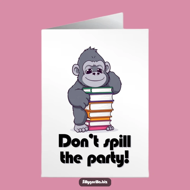 Gorilla Balance Birthday Card Free Printable: Funny Juggling Downloadable Gift for Coffee Lovers