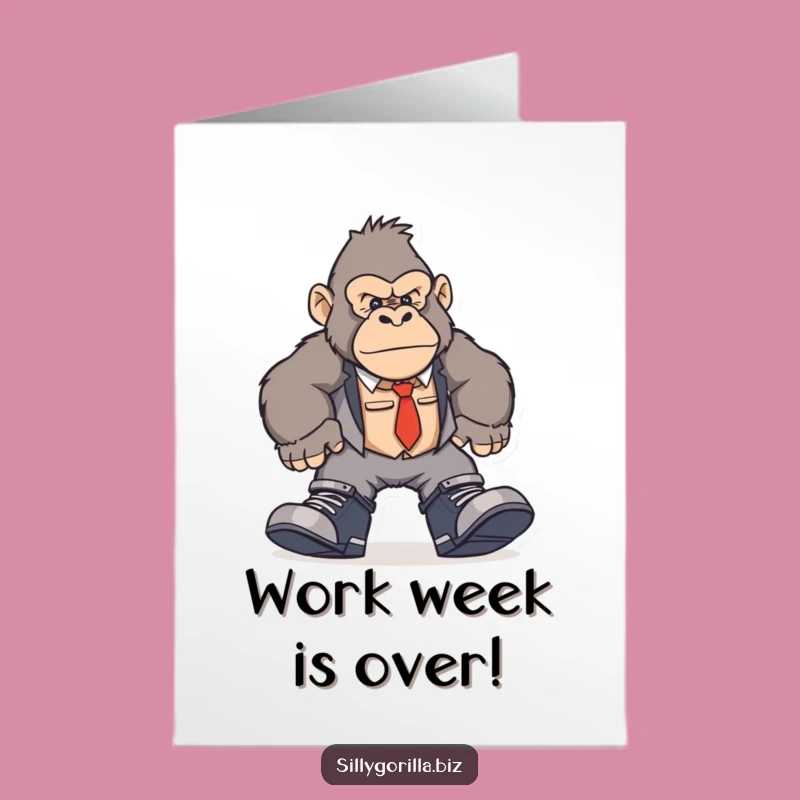 Funny Free Printable Gorilla Birthday Card - Office Stomper! Humorous Downloadable Gift Idea