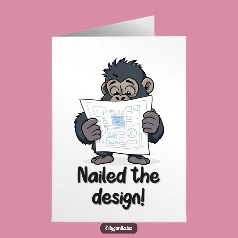 Free Printable Congrats Card: Gorilla Blueprint, Smart Success Downloadable Gift