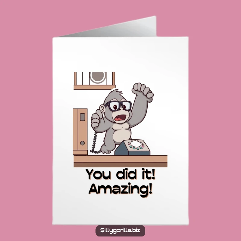 Free Printable Congrats Card: Gorilla's Shocking News Surprise Humor