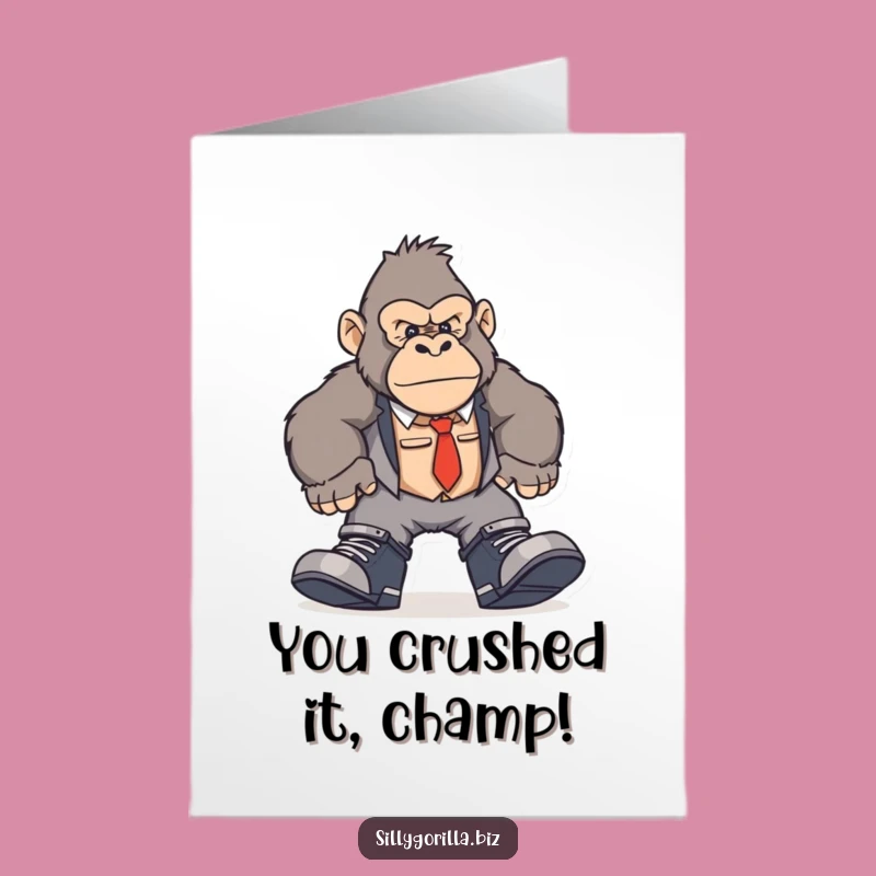 Free Printable Gorilla Congrats Card - Office Stomper! Celebrate with Humor, Print at Home