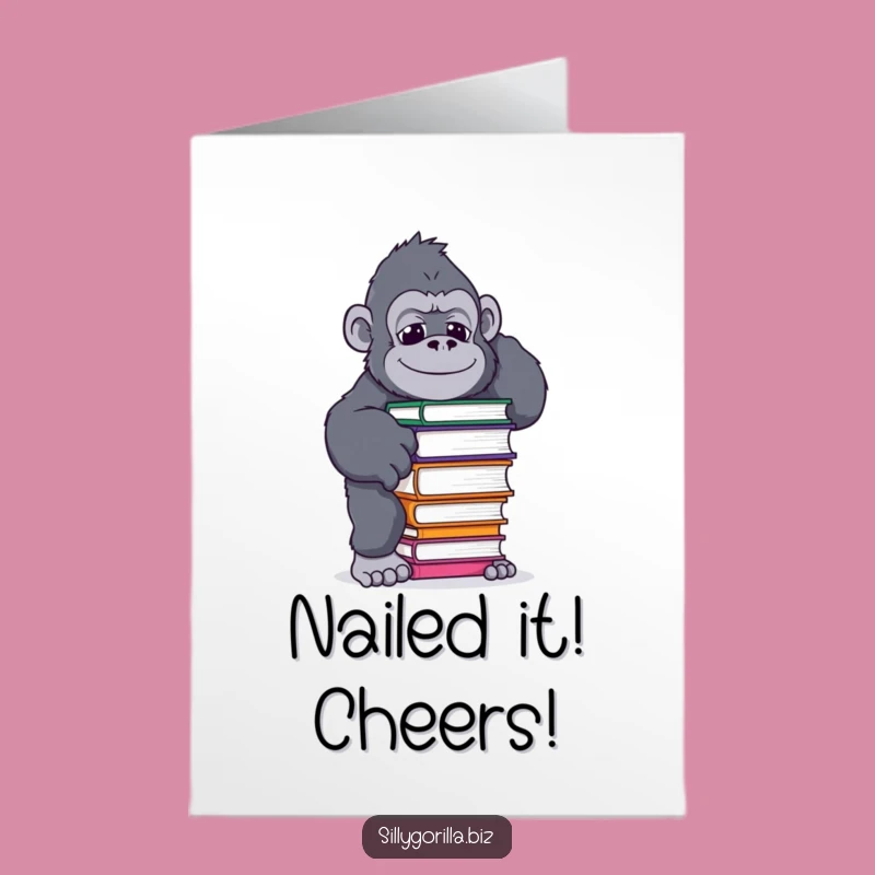 Gorilla Balance Congrats Card Free Printable: Funny Coffee Wobble Downloadable for Any Win