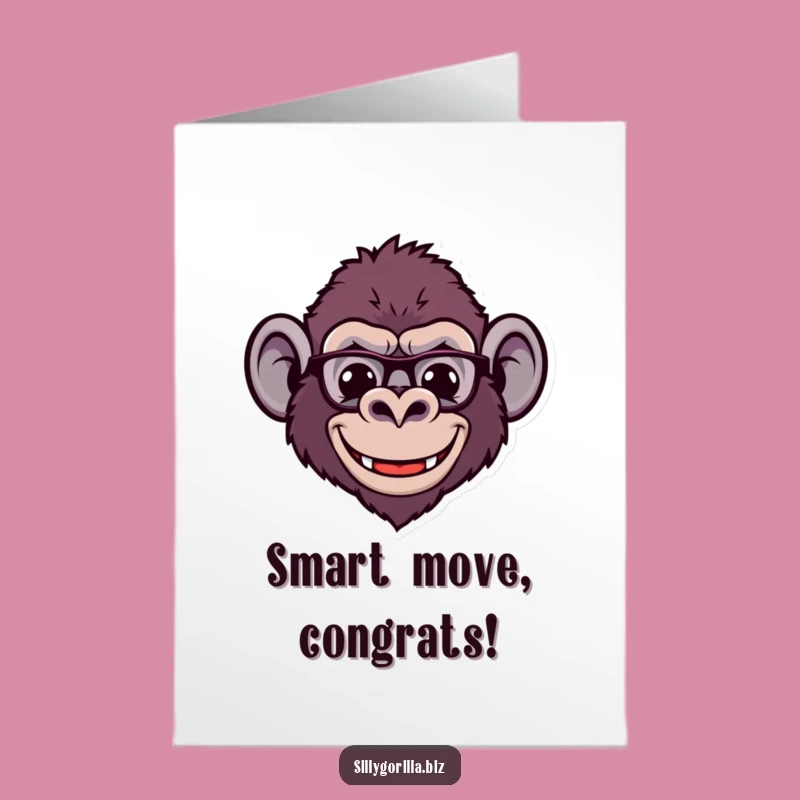 Spectacled Gorilla Congrats Card Free Printable: Funny Grinning Downloadable for Any Achievement