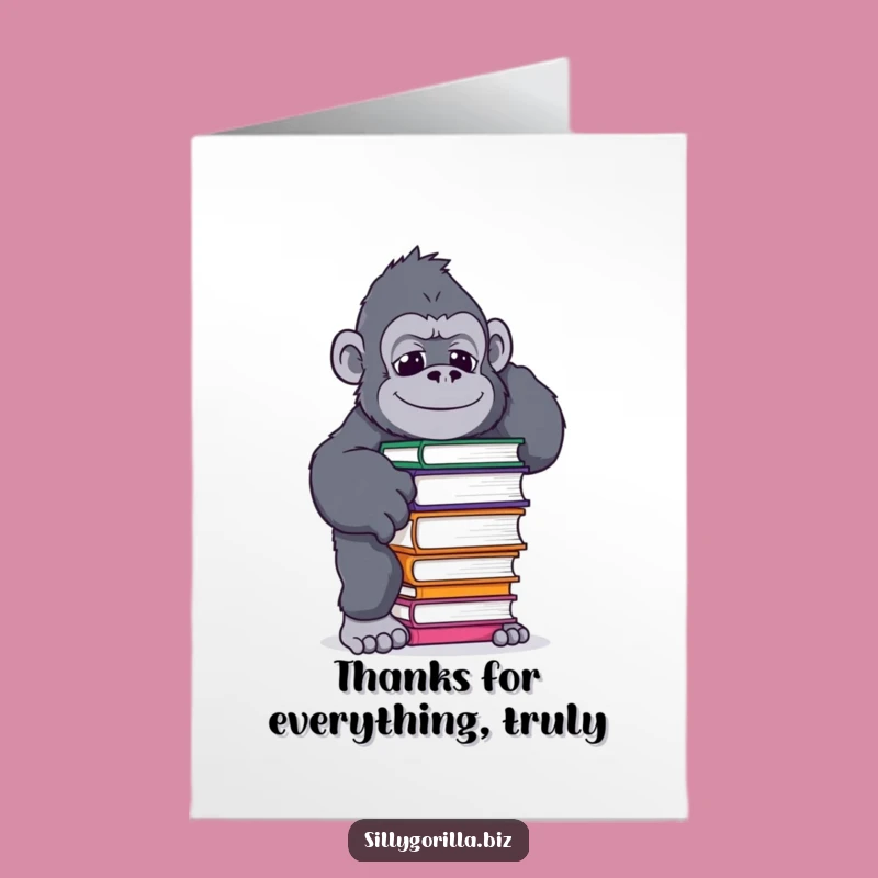 Gorilla Thanks Card Free Printable: Funny Balancing Act Downloadable for Your Appreciation