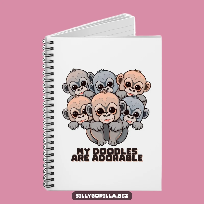 Funny Baby Gorilla Notebook - Abstract Peeking Primate Journal Gift