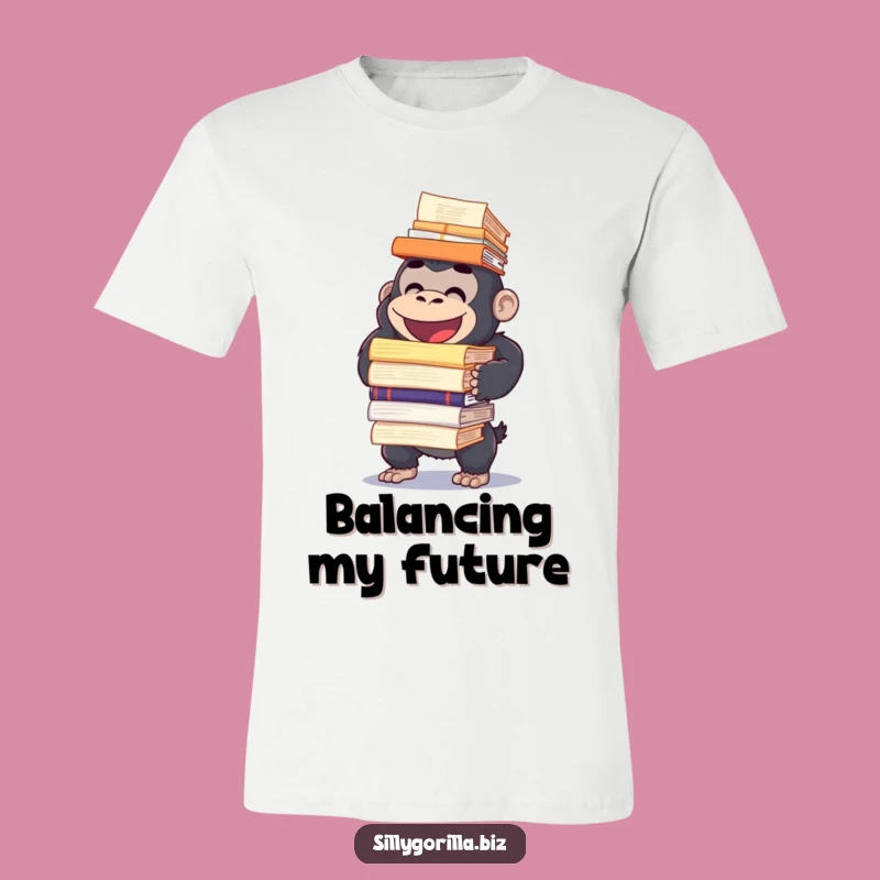 Funny Gorilla Balancing Reports T-Shirt: Humorous Work Life Tee