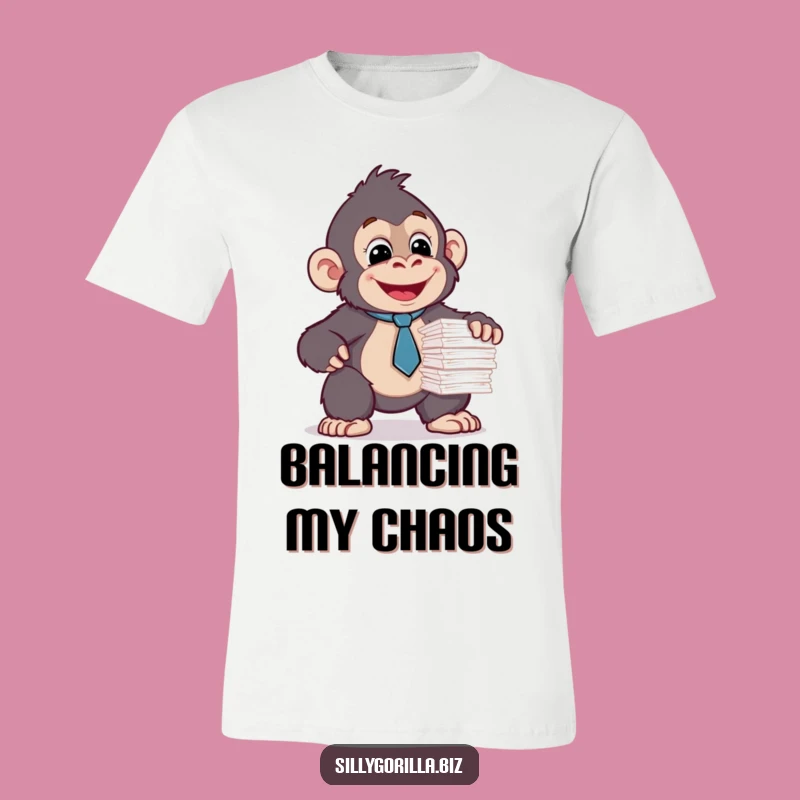 Funny Gorilla Tie T-Shirt: Relatable Office Humor, Perfect Gift for Professionals