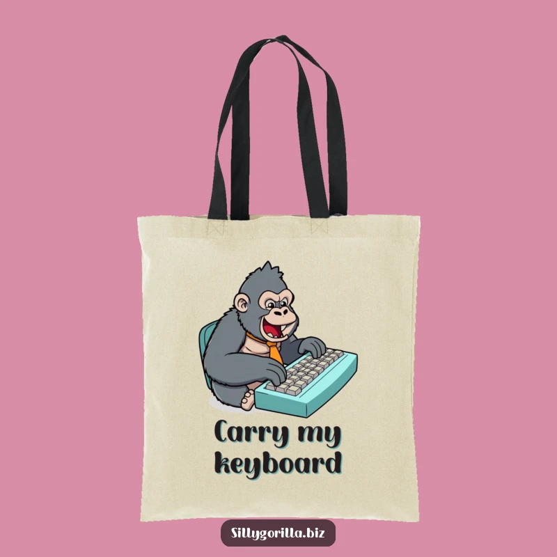 Funny Gorilla Keyboard Tote Bag: Hilarious Office Companion and Gift