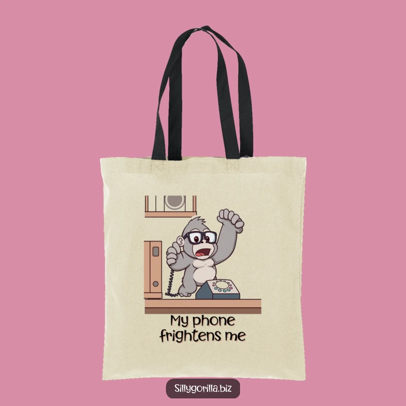 Funny Gorilla Call Me Tote Bag - Surprised Ape, Hilarious Accessory Gift