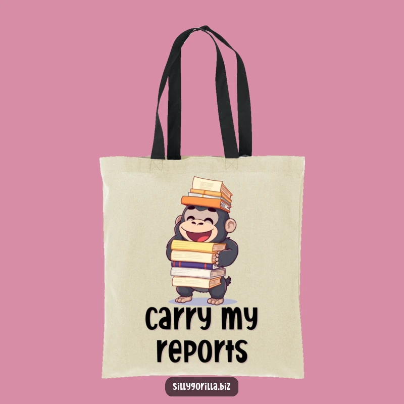 Funny Gorilla Report Carrier Tote Bag: Humorous and Practical Gift